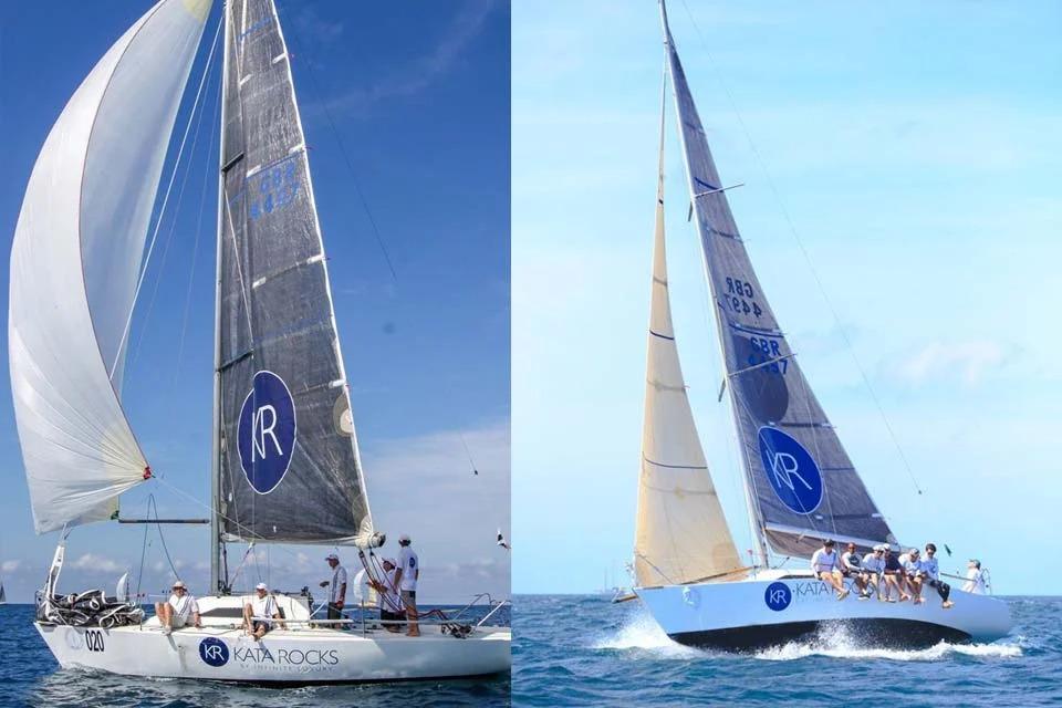 Sailing yachts "Kata Rocks" on the ocean